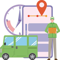 時間指定配達のイメージイラスト