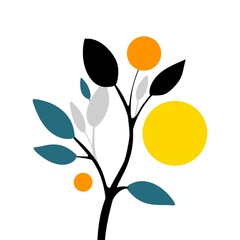 Multi-color tree branch leaves 