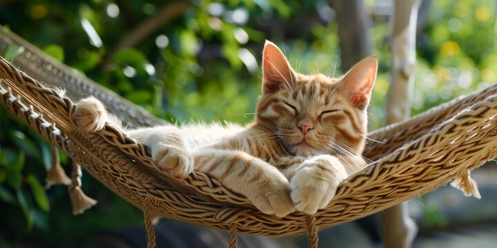 ute cat life, a cat sleeping comfortably on the sofa, comfortable holiday weekend time, retirement life, commemoration, festival, culture, faith, HD wallpapers, backgrounds, generated by AI. .
