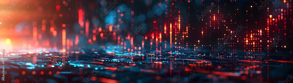 Poster futuristic financial trading with artificial intelligence concepts and data visualization