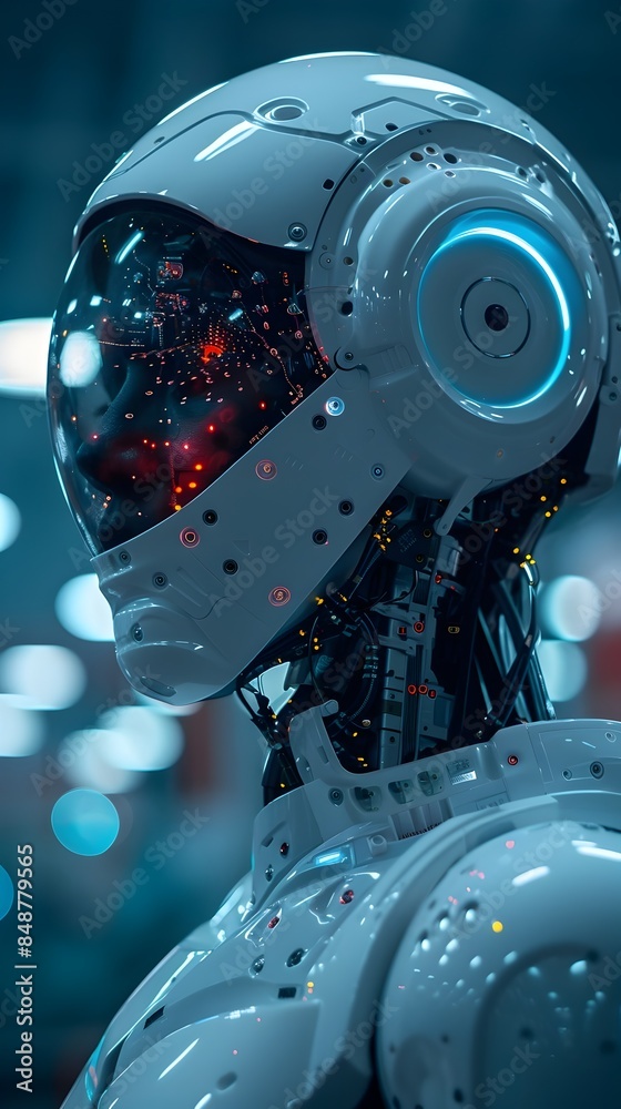 Poster futuristic ai powered predictive maintenance diagnostics with real time automated system alerts