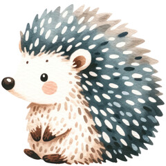 watercolor cute hedgehog