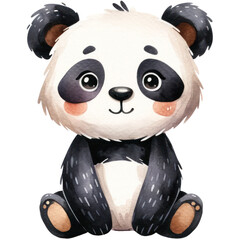 watercolor cute panda