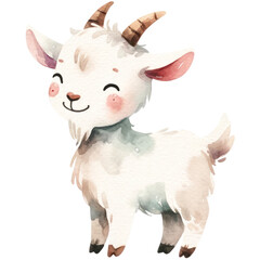 watercolor cute goat