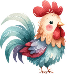 watercolor cute chicken