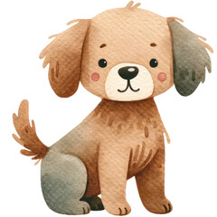 watercolor cute dog