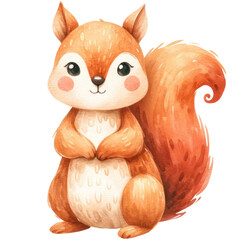 watercolor cute squirrel