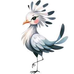 watercolor cute bird