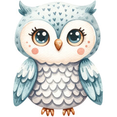 watercolor cute owl