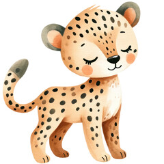watercolor cute leopard