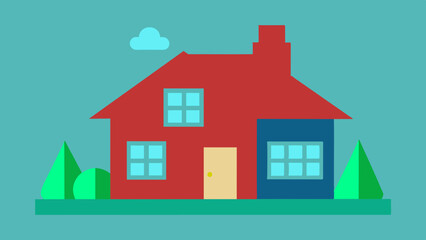 A quaint house with a charming roof and windows. A picturesque house showcasing a roof and windows.