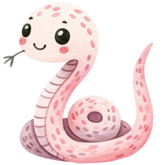 watercolor cute snake