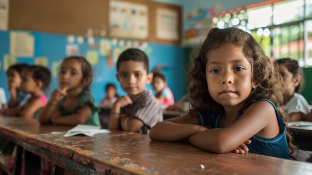 A classroom where children from various backgrounds are learning together, promoting diversity and inclusion.