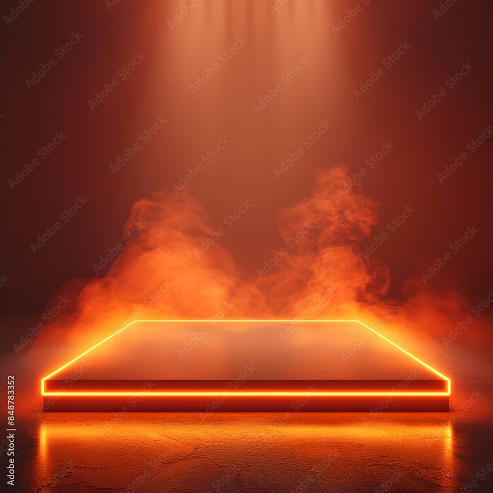 Wall mural vibrant neon orange gradient backdrop for dynamic product displays and concepts