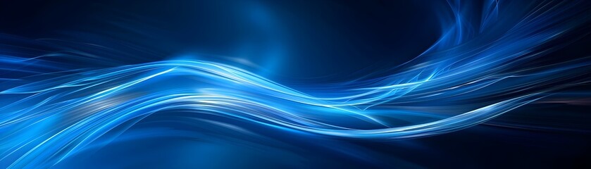 Bright Neon Blue Gradient Abstract Light Swirls Background for Technology and Gaming Displays