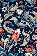 Obraz premium japanese sea pattern