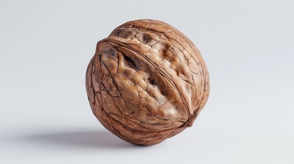 Walnut on a white backdrop