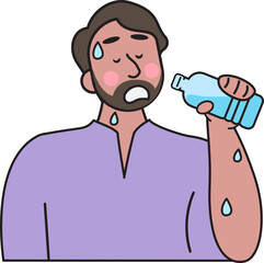 India people drink water in heat wave.