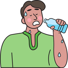 India people drink water in heat wave.