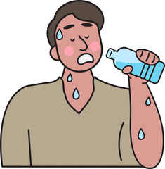 India people drink water in heat wave.