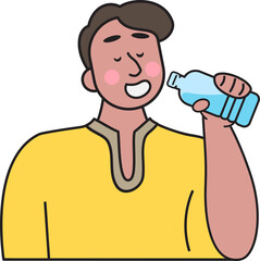 India people drink water in heat wave.