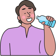India people drink water in heat wave.