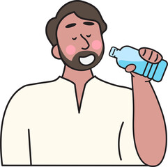 India people drink water in heat wave.