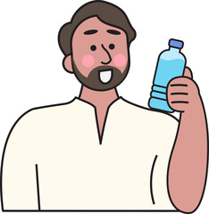 India people drink water in heat wave.