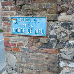 Road Sign from a small commune in Normandy, France