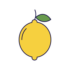 lemon icon with white background vector stock illustration