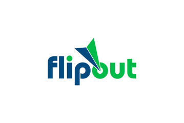 Flip out aero logo design editable vector 