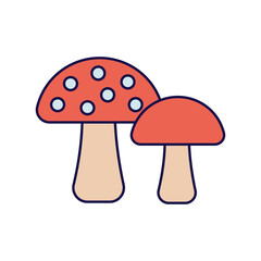 mushroom icon with white background vector stock illustration