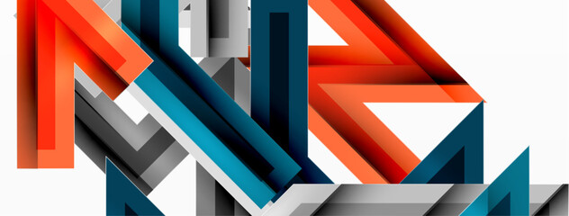 Line zig zag dynamic geometric abstract background. Colorful lines with shadow and light effects, various routes concept. Vector Illustration For Wallpaper, Banner, Background, Card