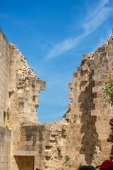 A Break In the Wall of An Ancient Castle Built Along the Seine River in Normandy France