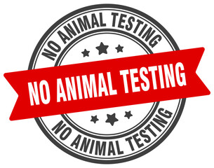 no animal testing stamp. no animal testing label on transparent background. round sign