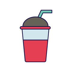 strawberry juice icon with white background vector stock illustration