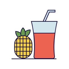 pineapple juice icon with white background vector stock illustration