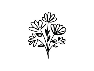 Flowers, Wildflowers Eps Files, Flowers Garden, Hand-draw Flowers decorative elements