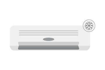 Air conditioning vector illustration isolated on white background. Flat illustration of air conditioner with snowflake.