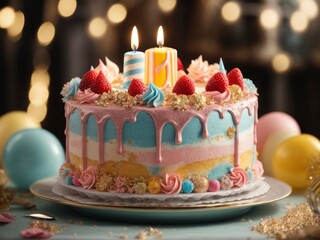 birthday cake with candle