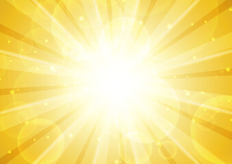 輝くゴールドの放射背景