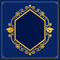 High Quality Elegant Blue and Gold Border Frame Vector for Graduation Certificates frame , elegant frame backgrounds