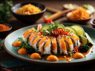 grilled salmon with vegetables