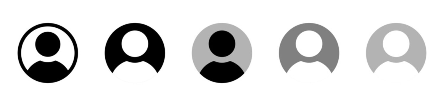 Iconic default anonymous user portrait vector icon concept designs