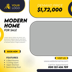 Free vector gradient real estate instagram post template