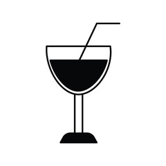 coktail icon with white background vector stock illustration
