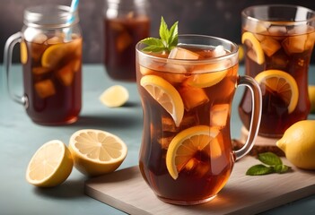 asty cold ice tea on table