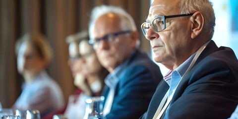 Focused professionals in conference breakout session. Concept Professional Networking, Industry Insights, Firm Strategies, Skill Development