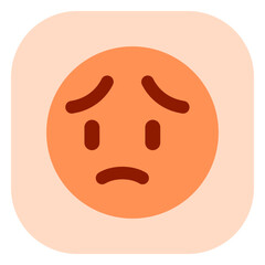 Obraz premium Editable worry, sad face expression emoticon vector icon. Part of a big icon set family. Part of a big icon set family. Perfect for web and app interfaces, presentations, infographics, etc