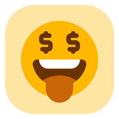 Editable greedy face expression emoticon vector icon. Part of a big icon set family. Part of a big icon set family. Perfect for web and app interfaces, presentations, infographics, etc